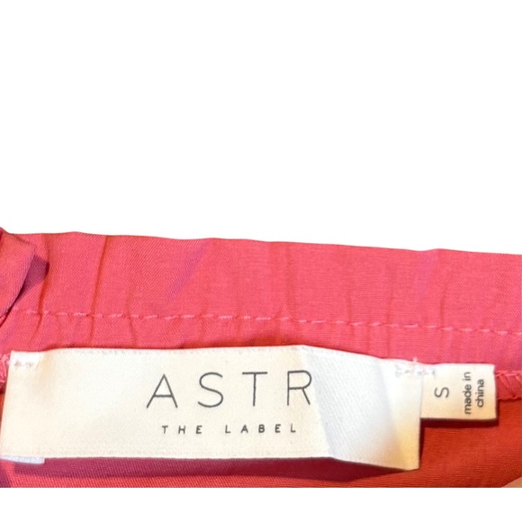 ASTR THE LABEL Pink Smocked Square Neck Peplum Crop Top Romantic Boho Size Small - Picture 7 of 9